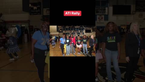 Millennium 6-12 Collegiate Academy students to the ATI rally