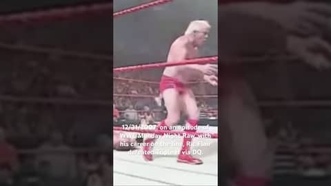 12/31/2007: on WWE Monday Night Raw, with his career on the line, Ric Flair defeated Triple H via DQ