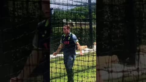 Marnus Labuschagne taking wickets for fun at cricket training π Marnus Labuschagne taking wickets for fun at cricket training π