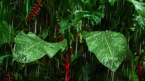 Rain on Giant Tropical Leaves | Raining Sound to Sleep Rain on Giant Tropical Leaves | Raining Sound to Sleep