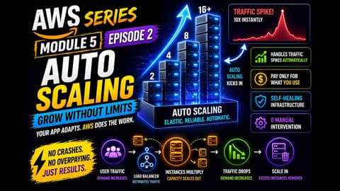 AWS Auto Scaling Explained: Handle Traffic Spikes Automatically (M5:E2)