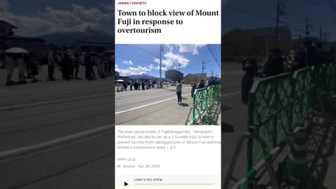 Overtourism Concerns? Town in Japan Blocks View of Mount Fuji #themepark #tourism #japan