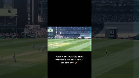 Magnificent scenes as Beau Webster notches a half century on test debut at the SCG against India 🏏