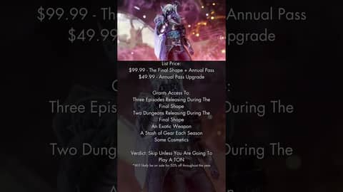 Is The Final Shape Annual Pass Worth Buying in 2024? #destiny2