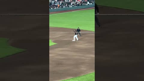 Rafael Devers’ first hit as a #SFGiants player is a RBI double. Rafael Devers’ first hit as a #SFGiants player is a RBI double.