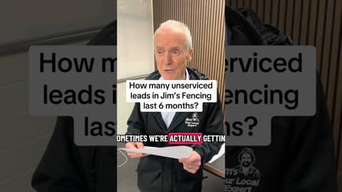 How many unserviced jobs in Jim’s Fencing last 6 months?