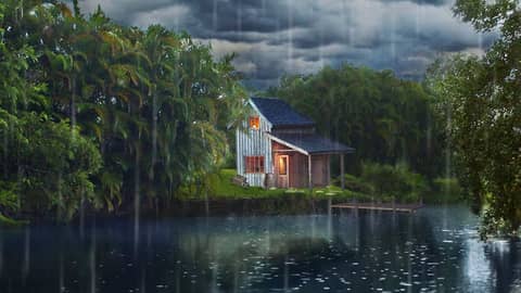 Rainstorm for Sleeping with Relaxing Rain on Water Sounds