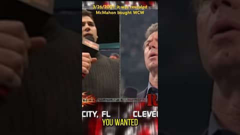 3/26/2001: LIVE on both WWF Raw and WCW Nitro it was revealed McMahon bought WCW. #wwe #wrestling