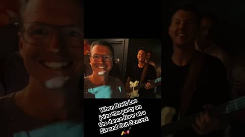 Brett Lee giving the crowd a thrill at the Six and Out concert 🏏🎸