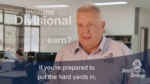 What income can a divisional franchisor expect to earn with Jim's? | 131 546 | www.jims.net