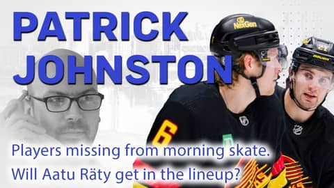 #canucks players missing from the practice today.  Will Aatu Räty start the year in the lineup?