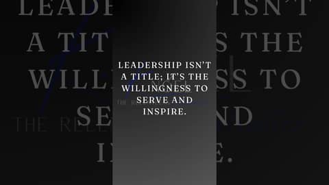 True leaders don’t need titles—they make an impact through service!  #Inspiration #GrowthMindset