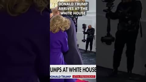 Donald Trump arrives at the White House ahead of his Inauguration