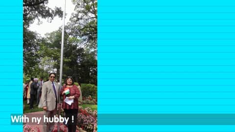 Author Dr. Afshan Hashmi at India's Independence day Celebrations