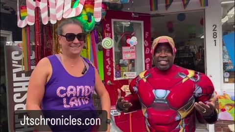 The Summer of Positivity having some fun in @ptownchamber during the Carnival Parade!