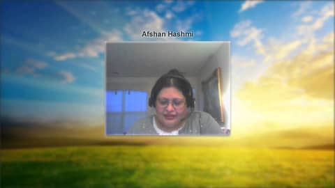 Dr Afshan Hashmi reading message of AMU VC send for her