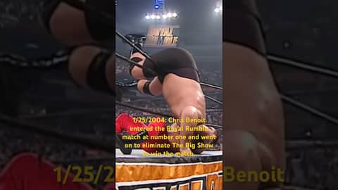 1/25/2004: Chris Benoit entered the Royal Rumble match at # one and went on to win the match. #wwe