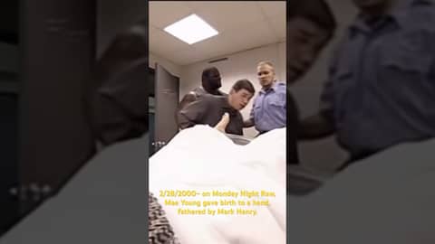 2/28/2000: Monday Night Raw, Mae Young gave birth to a hand, fathered by Mark Henry #wwe #wrestling