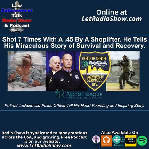 Police Shot Seven Times With A .45 By A Shoplifter.