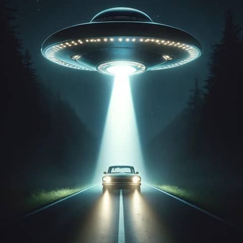 UFO Causes Car Crash