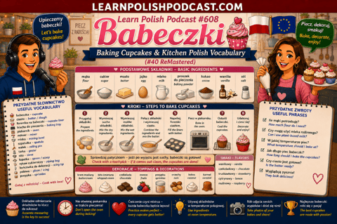 #608 Babeczki - Baking Cupcakes & Kitchen Polish Vocabulary (#40 ReMastered)