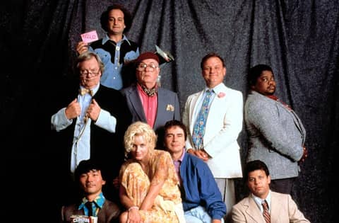 Crazy People (1990) - with sportscaster A.M. Pfeffer