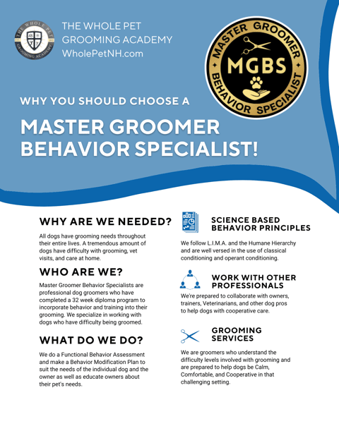 What is a Master Groomer Behavior Specialist?
