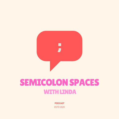 Semicolon Spaces with Linda Logo