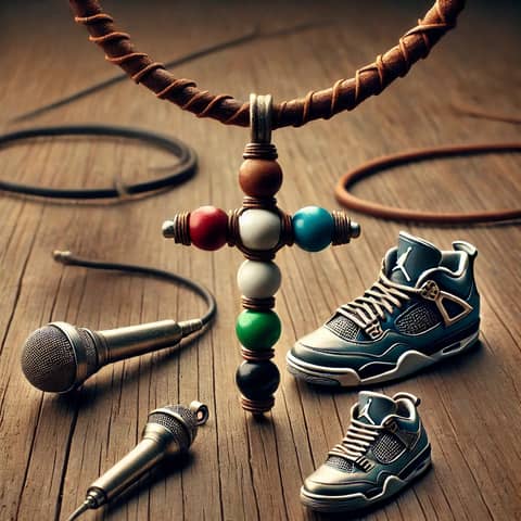 A Journey of Faith and Symbols: The Cross, the Microphone, Headphones, and the Shoe