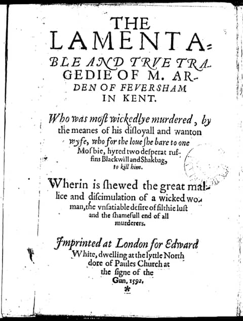 Arden of Faversham and the Domestic Tragedy