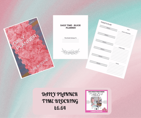 Pink daily time blocking planner