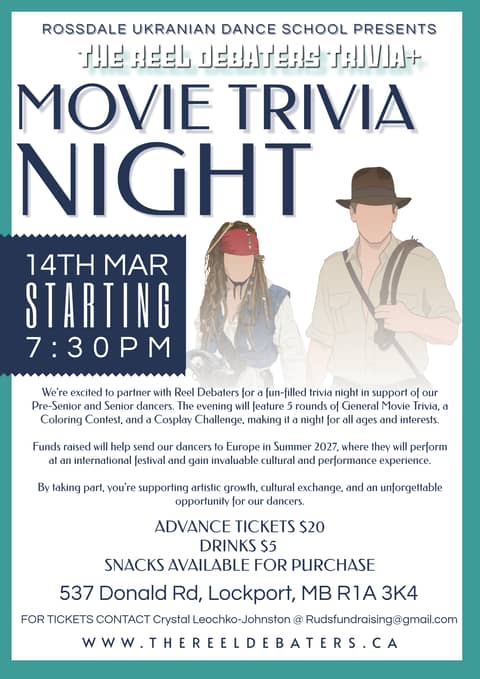 Rossdale Ukrainian Dance School Movie Trivia Fundraiser