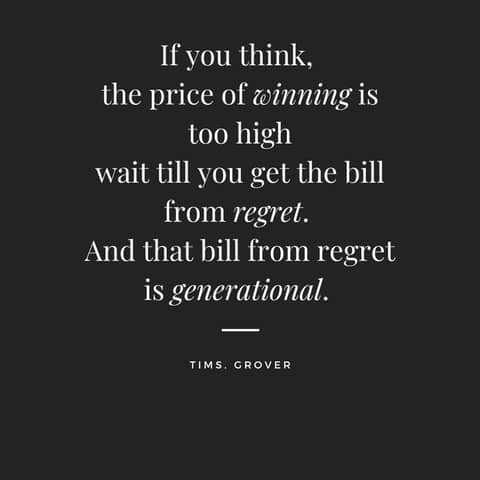 Paying the Price of Winning vs. Receiving the Bill of Regret