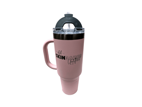 "AA SkinBabes Unfiltered" (A JT VSUALS Podcast Network Exclusive) 40 oz Tumbler w/Handle and Straw