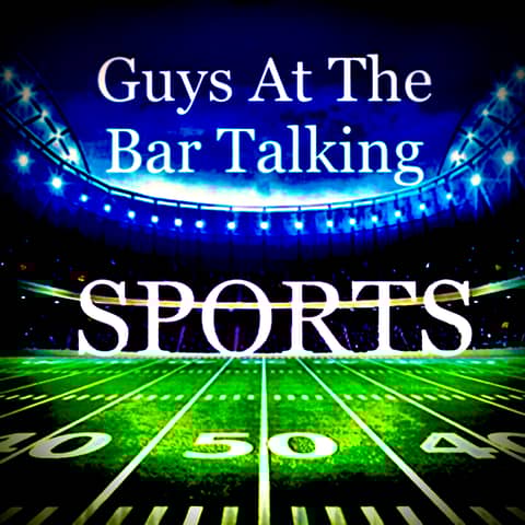 Guys At The Bar Talking Sports Logo