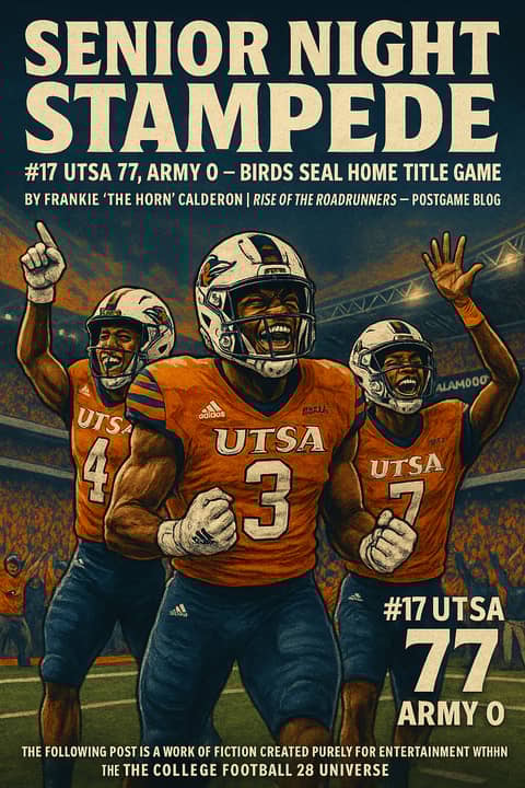 Senior Night Stampede: #17 UTSA 77, Army 0 — Birds Seal Home Title Game