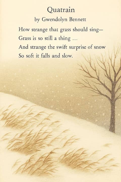 "Quatrain" by Gwendolyn Bennett