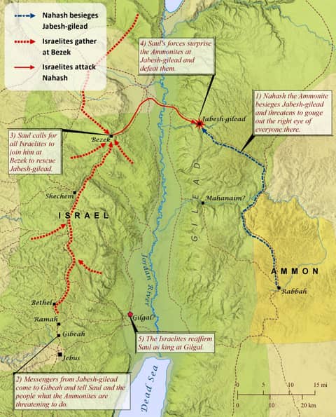 Map - Saul Fights the Ammonites