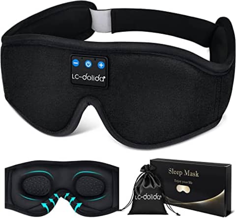 Sleep Headphones, LC-dolida Bluetooth Sleep Mask 3D Wireless Music Sleeping Eye Mask Sleeping Headphones for Side Sleepers Sleep
