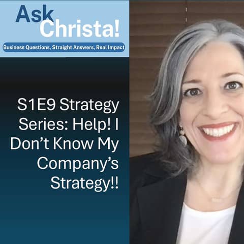 Ask Christa! Strategy Series (2/3): HELP!! I Don't Know My Company's Strategy!!! (S1E9)
