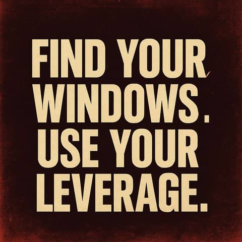 940. Find Your Windows. Use Your Leverages.