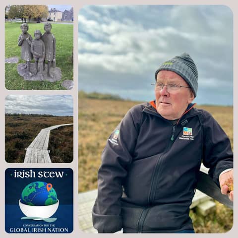 Ambling over Cloncrow Bog with Tyrrellspass community advocate Eugene Dunbar - Day 6