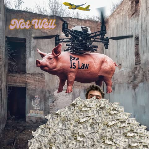 Trump’s Space Force captured alien drones loaded with Galaxy Gas while Spirit Airlines passengers at Pig Week raved to Luigi Mangione’s EDM set in fisting slings.