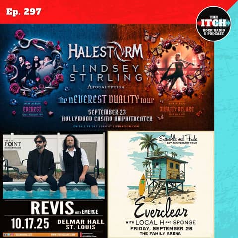 E297 Concert Catch-up: Halestorm, Lindsey Stirling, Apocalyptica, Everclear, Local H, Sponge, Revis, and Emerge