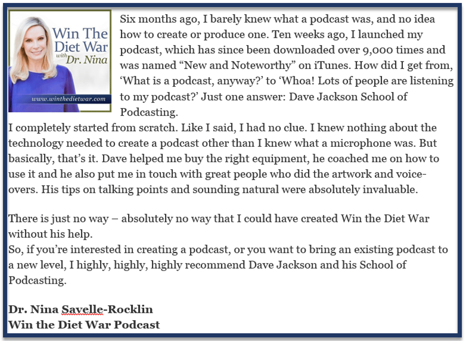 Dr. Nina testimonial